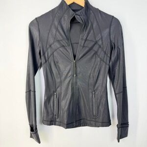 Lululemon Define Jacket Black Shimmer Zip Up Athletic Fitted Women's 4